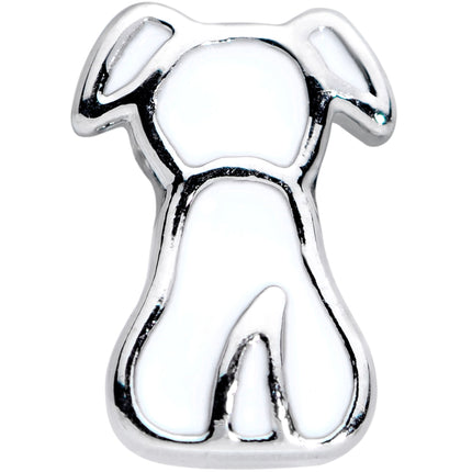 18G 3/8 White Sitting Dog Nose Hoop