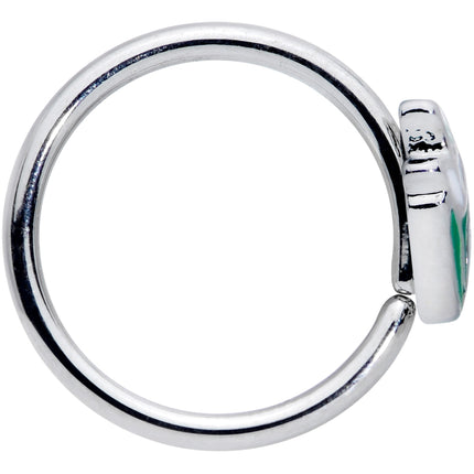 18G 3/8 Springtime White Tulip Flowers Nose Hoop