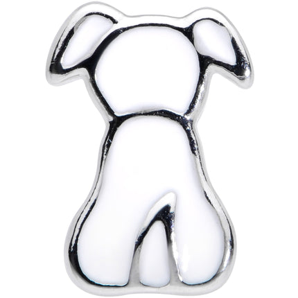 20G 1/4 White Sitting Dog Nose Bone