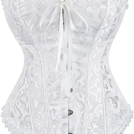 Corset Tops for Women,Lace Bustier Corset Lingerie top,Renaissance Overbust Corset Push Up Bodysuit