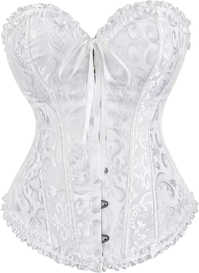 Corset Tops for Women,Lace Bustier Corset Lingerie top,Renaissance Overbust Corset Push Up Bodysuit