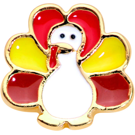 16G 1/4 Gold Tone Turkey Time Thanksgiving Cartilage Tragus