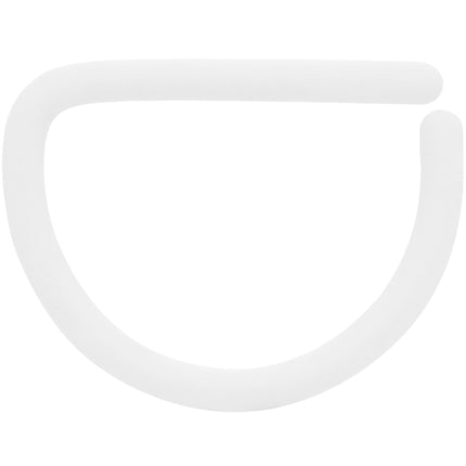 18G 3/8 White Matte D Shape Septum Ring