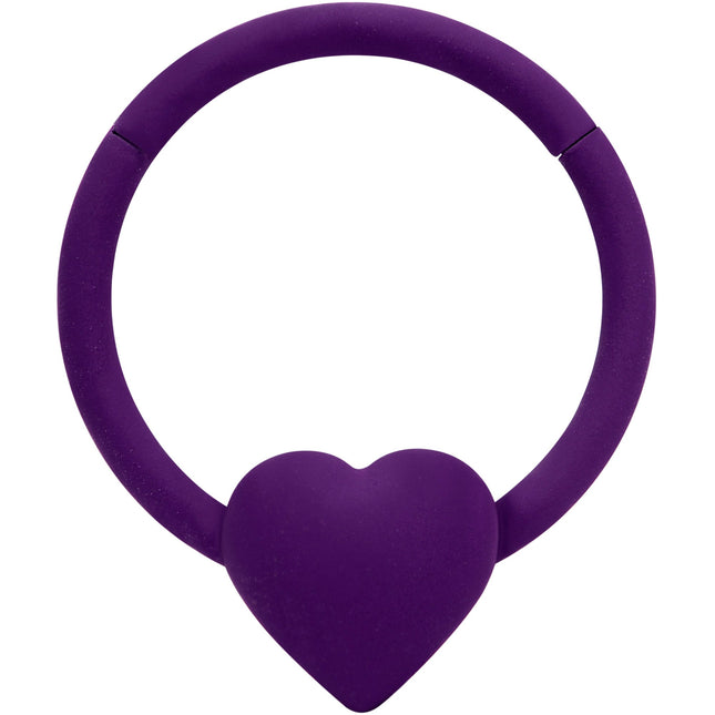 18G 3/8 Purple Matte Little Heart Hinged Segment Ring