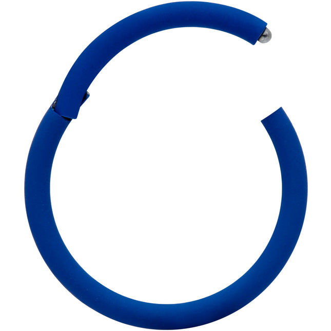 18G 3/8 Blue Matte Cartilage Hinged Segment Ring