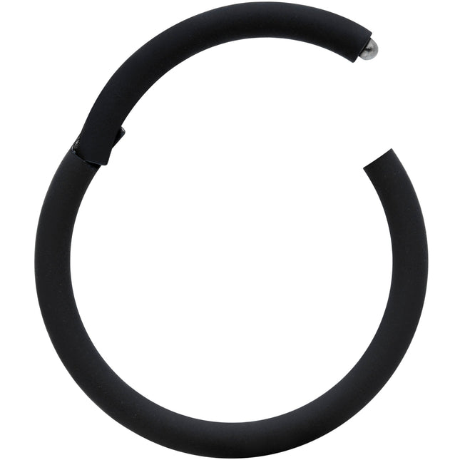 18G 3/8 Black Matte Cartilage Hinged Segment Ring