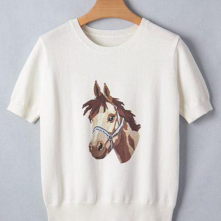 Regina Printed Short Sleeve Sweater