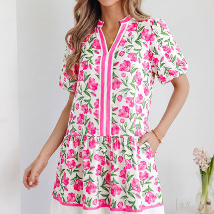 Aliya Block Trim Short Dress