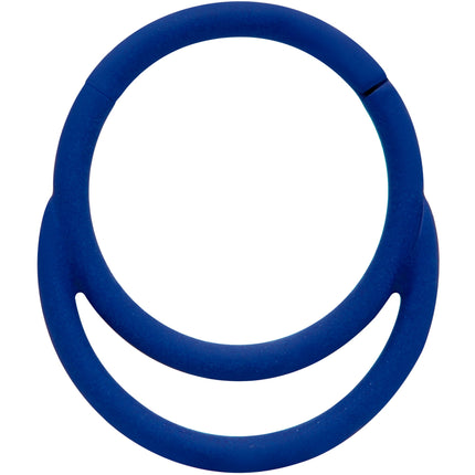 18G 3/8 Blue Matte Double Circle Cartilage Hinged Segment Ring