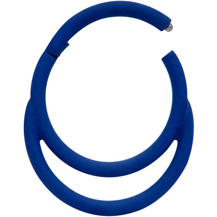 18G 3/8 Blue Matte Double Circle Cartilage Hinged Segment Ring