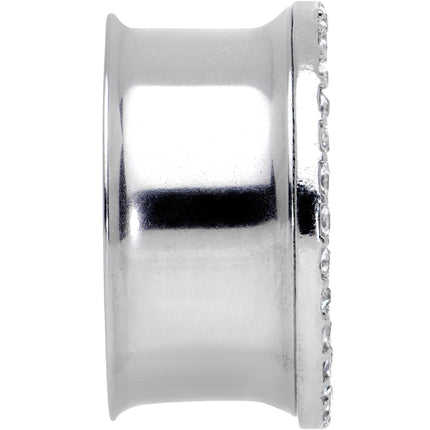 Clear Gem Iridescent Crescent Moon Tunnel Plug Set