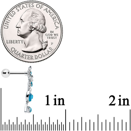16G 1/4 Blue Gem Sunflower Blossoms Cartilage Tragus Earring
