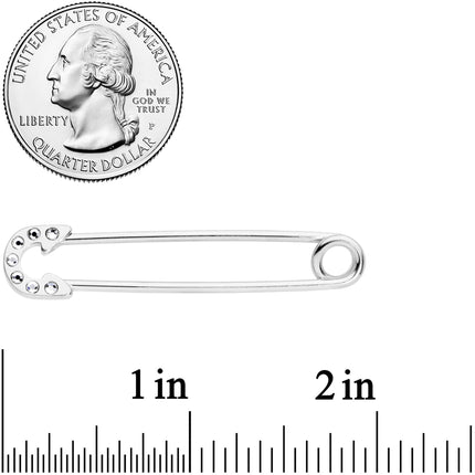 14G Clear Gem Punk Rock Safety Pin Industrial Barbell 38mm