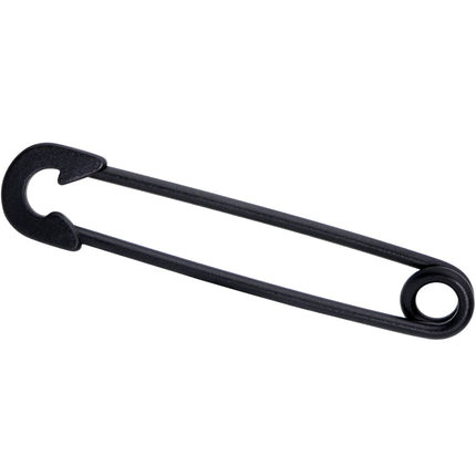 14G Black Matte Punk Rock Safety Pin Industrial Barbell 38mm