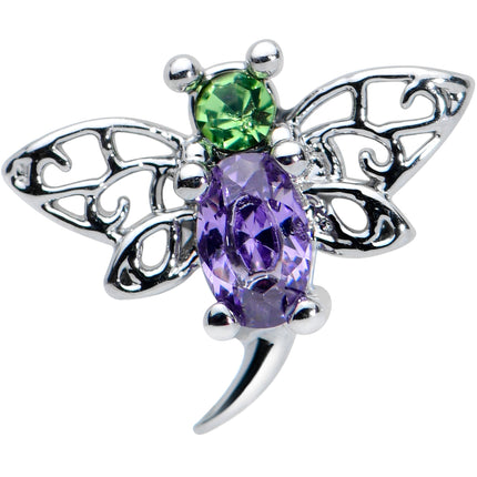 16G 5/16 Purple Green Gem Dragonfly Labret Monroe Tragus
