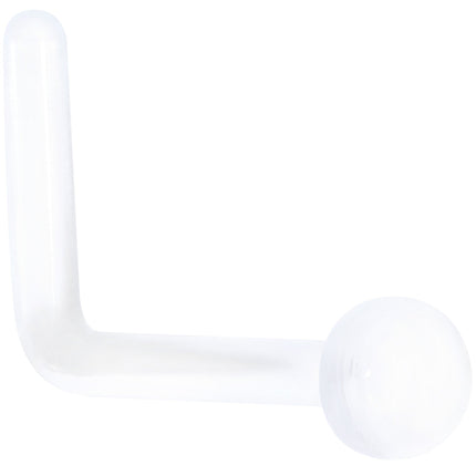 20G 1/4 Clear Bioplast Flat Top L Shape Nose Retainer Set of 10