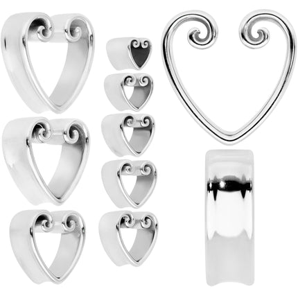 Curled Heart Valentines Day Tunnel Plug Set