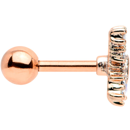 16G 1/4 Clear Gem Rose Gold Tone Glam Butterfly Cartilage Tragus