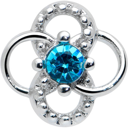 16G 1/4 Blue Gem Celtic Knot Cartilage Labret Monroe Tragus