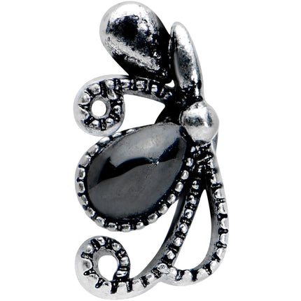 16G 5/16 Black Gem Abstract Bow Labret Monroe Tragus