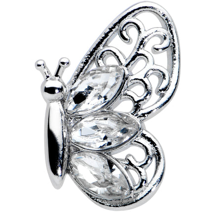 16G 5/16 Clear Gem Lacy Butterfly Labret Monroe Tragus