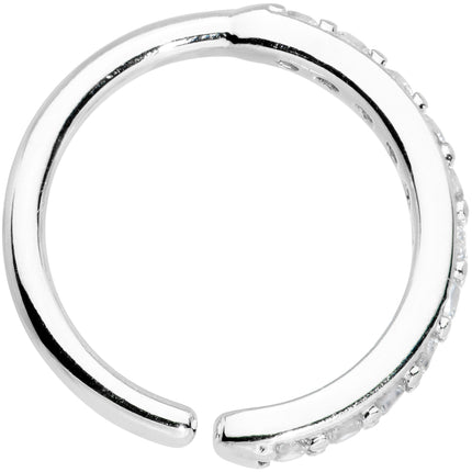 16G 3/8 Clear CZ Gem Forward Facing Closure Ring