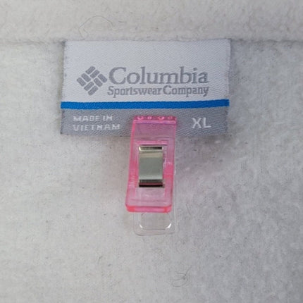 Columbia Womens XL Full Zip Fuzzy White Polyester Fleece Long Sleeve Jacket