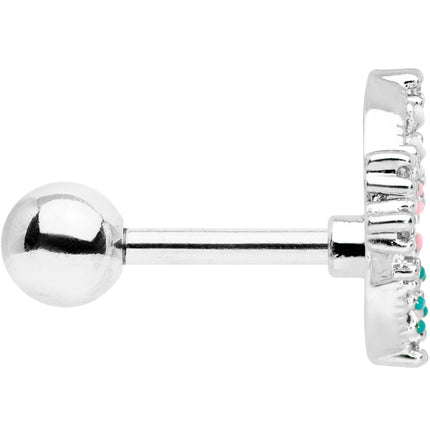 16G 1/4 Clear CZ Gem Abstract Butterfly Cartilage Tragus Earring