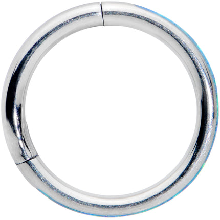 16G 5/16 Blue Synthetic Opal Forward Facing Hinged Segment Ring