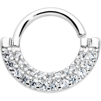 16G 5/16 Clear CZ Gem Double Drama Closure Ring