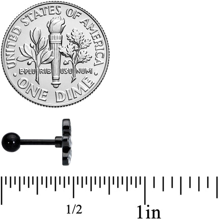 16G 1/4 Black PVD Red Eye Mummy Halloween Cartilage Tragus
