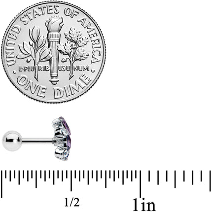 16G 1/4 Clear Purple Gem Abstract Elegance Cartilage Tragus