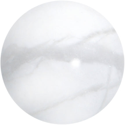 16G 1/4 Elegant White Howlite Internally Threaded Labret Tragus