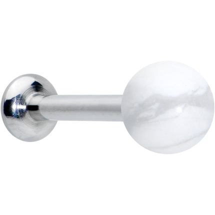 16G 5/16 Elegant White Howlite Internally Threaded Labret Tragus
