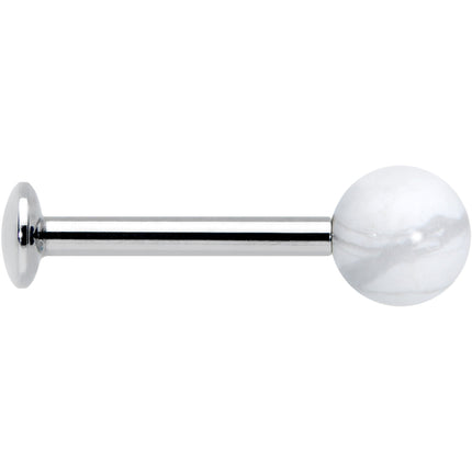 16G 5/16 Elegant White Howlite Internally Threaded Labret Tragus