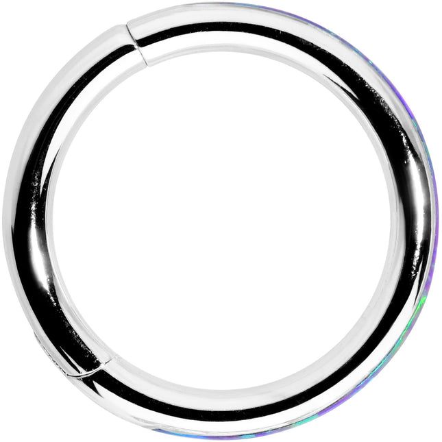 16G 5/16 Purple Synthetic Opal Forward Facing Hinged Segment Ring