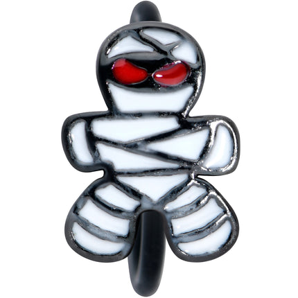 20G 5/16 Black Red Eye Mummy Halloween Nose Hoop