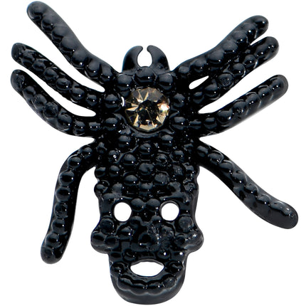 16G 5/16 Yellow Gem Black Spider Halloween Labret Monroe Tragus