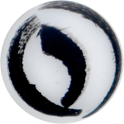 16G 5/16 Matte White Zebra Stripe Labret Monroe Tragus