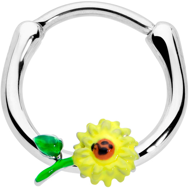 16G 3/8 Sunny Yellow Sunflower Cartilage Clicker