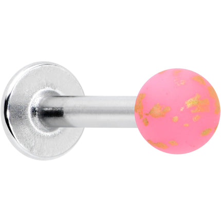 16G 5/16 Matte Pink Splatter Pattern Labret Monroe Tragus