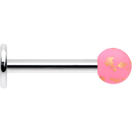 16G 5/16 Matte Pink Splatter Pattern Labret Monroe Tragus