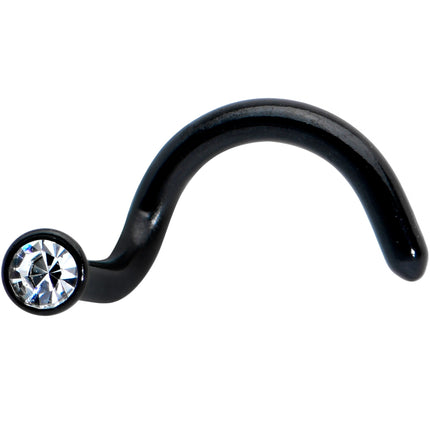 18G 1/4 Clear Gem Black 2mm End Left Nose Screw