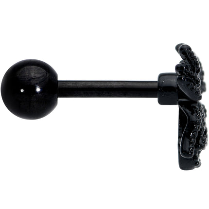 16G 1/4 Yellow Gem Black Spider Halloween Cartilage Tragus Earring