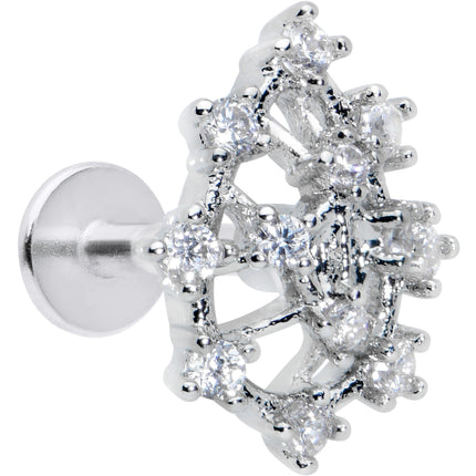 16G 1/4 Clear CZ Gem Constellation Labret Monroe Tragus