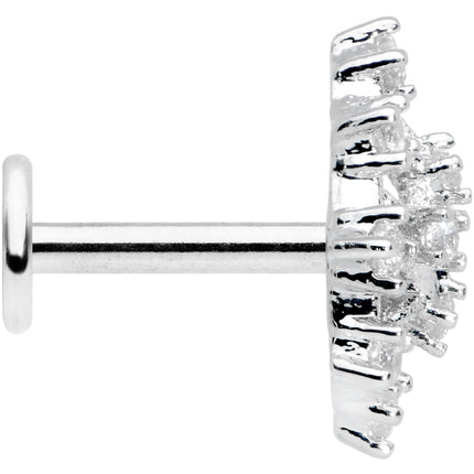 16G 1/4 Clear CZ Gem Constellation Labret Monroe Tragus