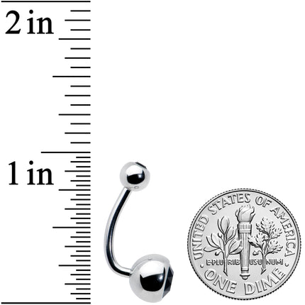 Black Gem J Curve Belly Ring