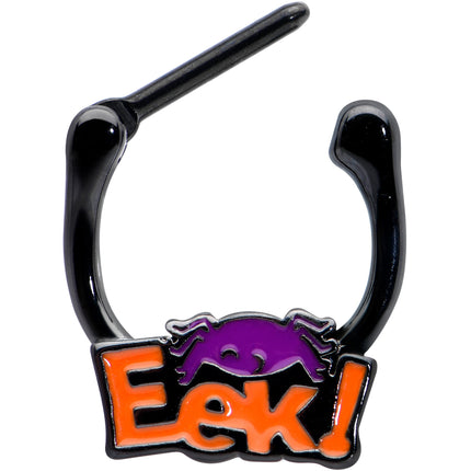 16G 5/16 Black Eek Purple Spider Halloween Cartilage Clicker