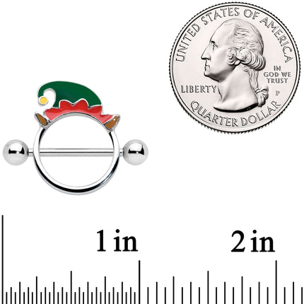 14G 9/16 Holiday Elf Hat Christmas Nipple Shield Set