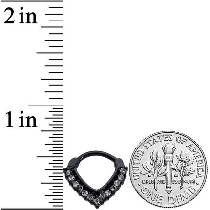 16G 5/16 Clear CZ Gem Black Classic Chevron Cartilage Clicker